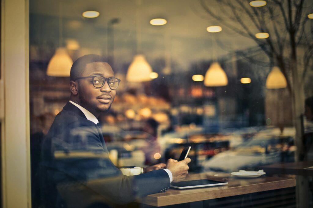 Man in a coffee shop